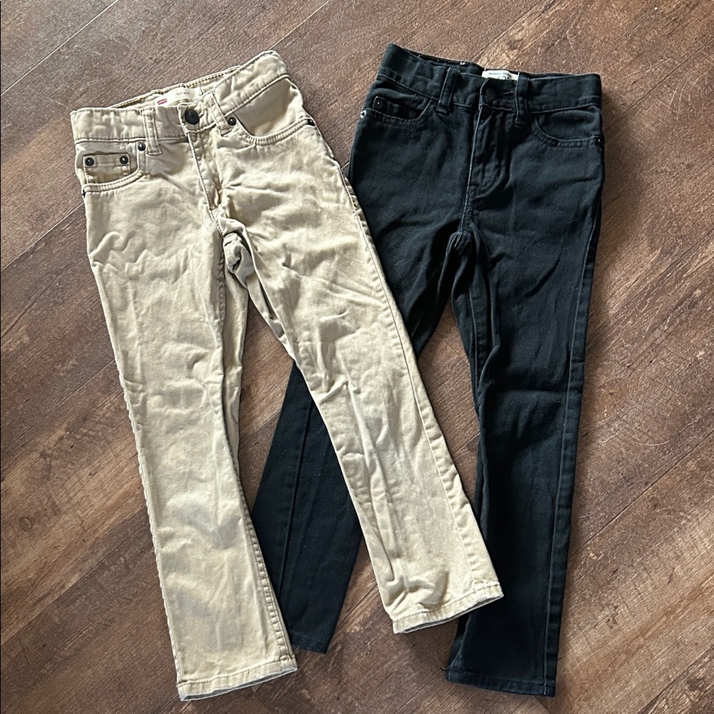 Levi’s and Children’s Place Black and Tan Jeans Bundle of 2. Size 6